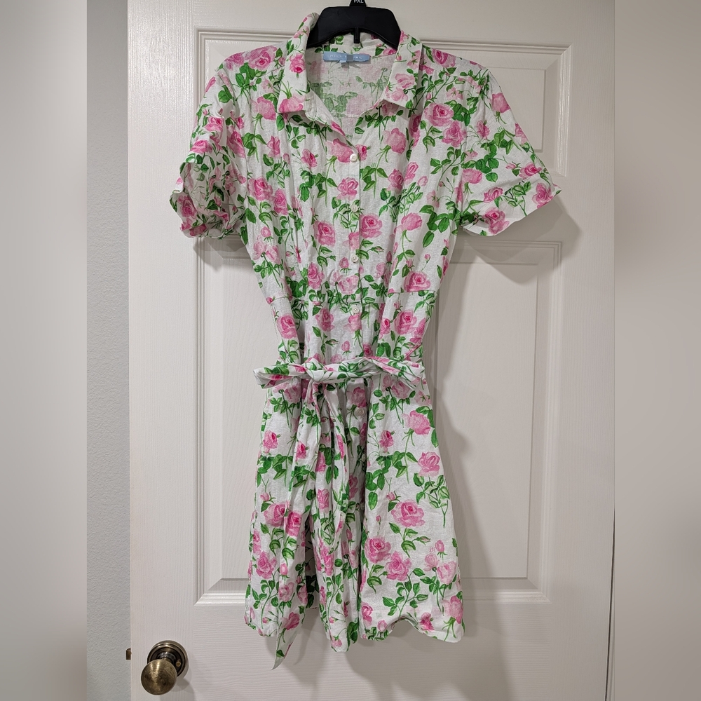 Hill House Pink and Green Floral Dress